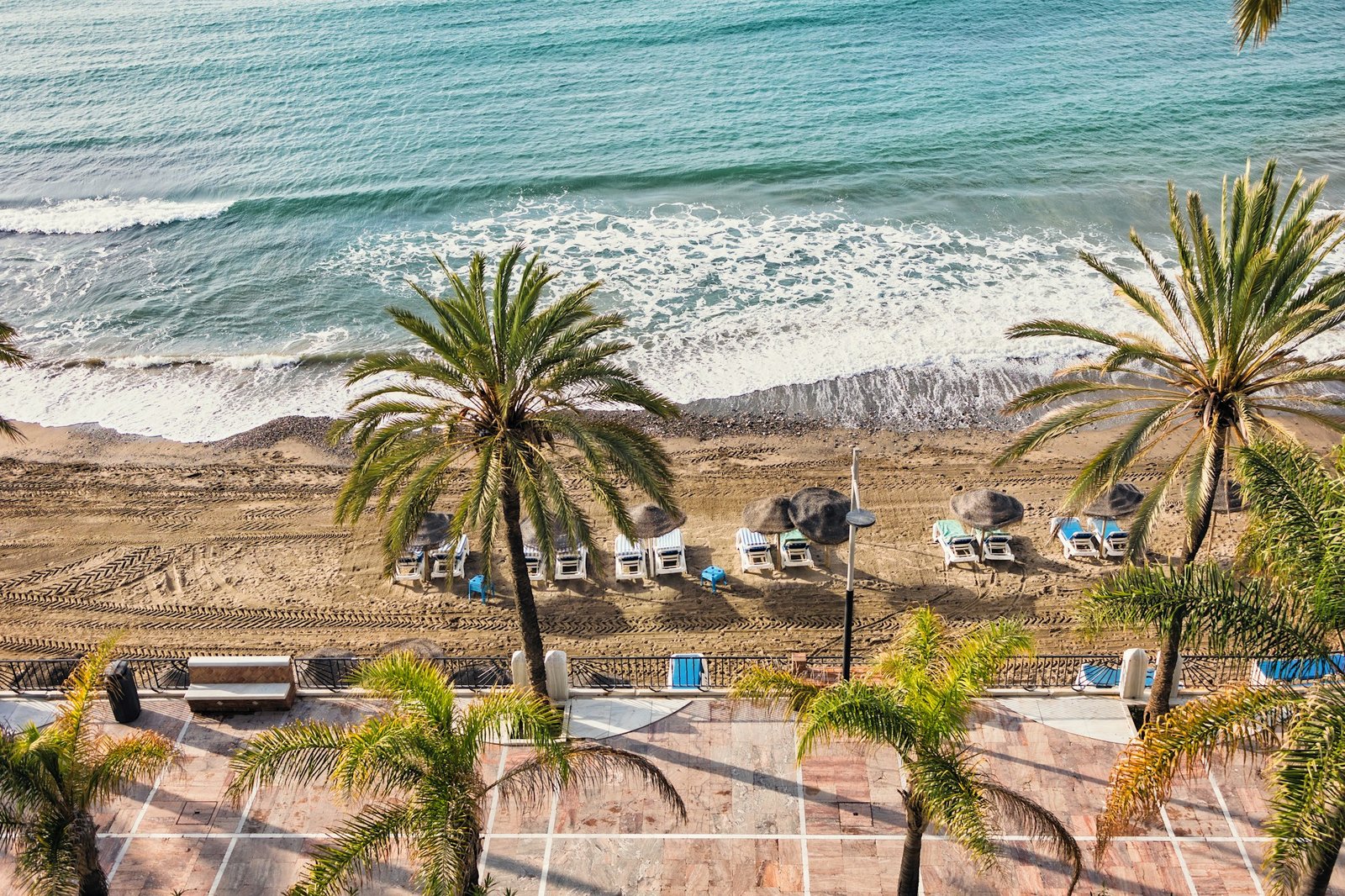 panoramic view of Marbella promenade